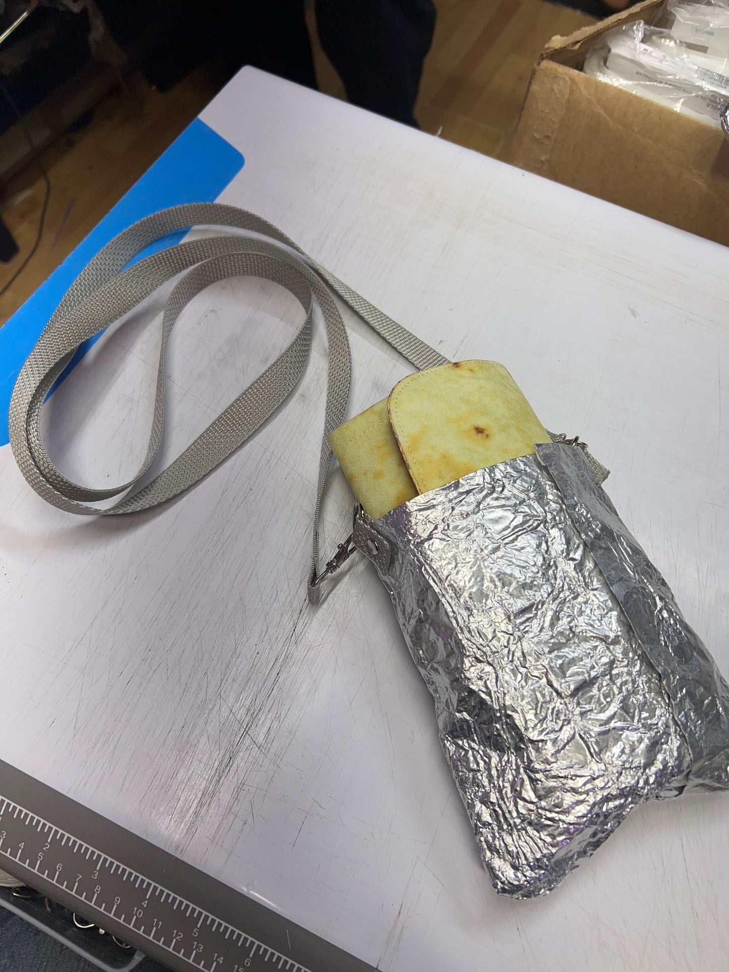 Burrito wallet with foil crossbody