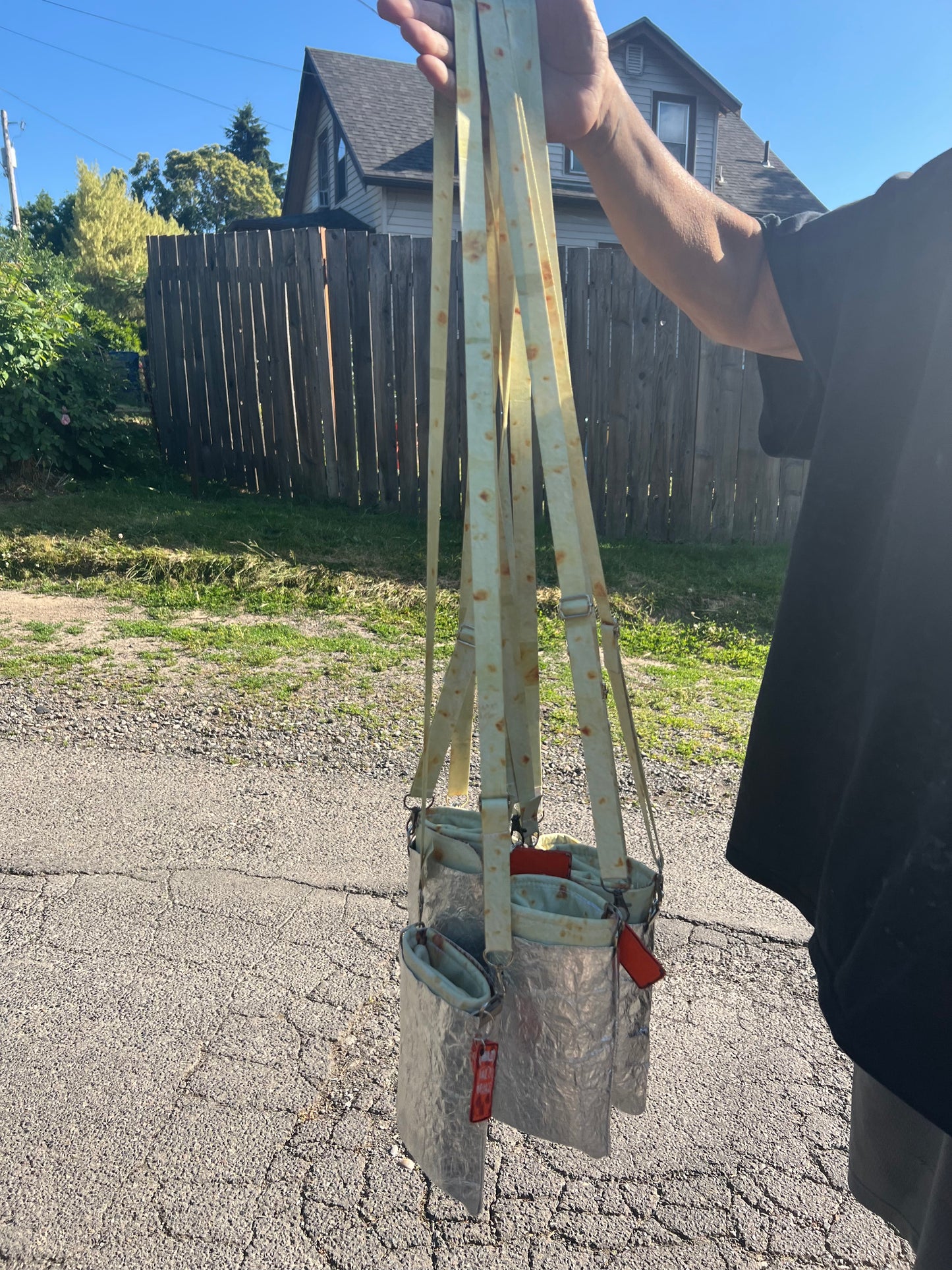 Burrito wallet with foil crossbody