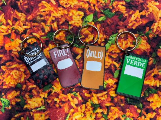 4 sauce keychains